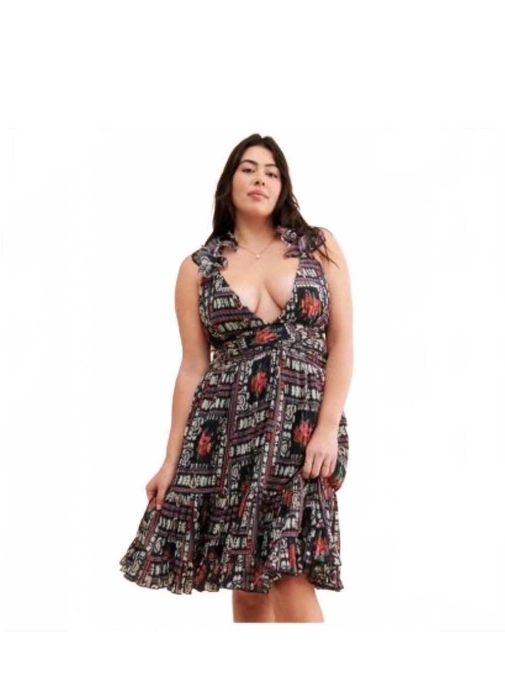 Brand NWT Anthropologie Let Me Be Ruffle Tie Back Dress. Size Small.